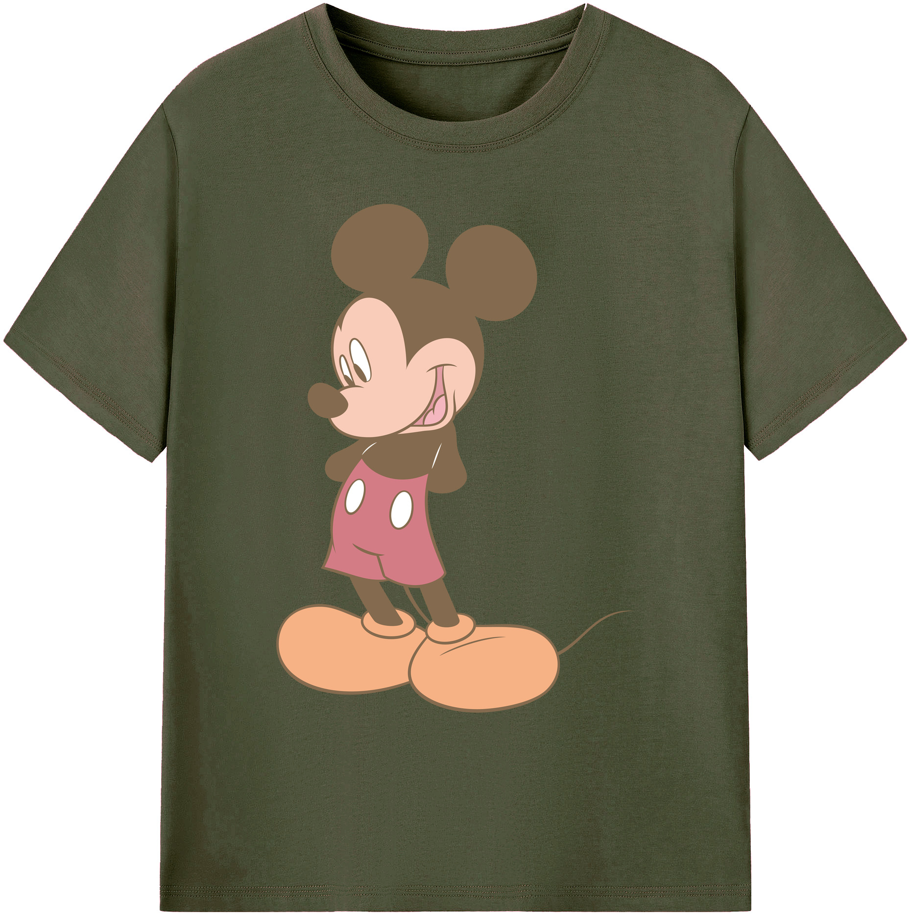 ミッキーマウス Mickey Mouse 綿100％ メンズ半袖Tシャツ｜肌触りやわらか＆通気性